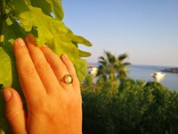 Essence of Enchantment - Mood Ring - 11x9 mm - 24k Gold Plated Sterling Silver 925 - AAA Topaz