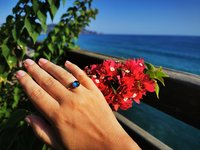 Duchess of the Golden Light - Mood Ring - 8 mm - Gold Plated Sterling Silver 925 - AAA Crystal Quartz