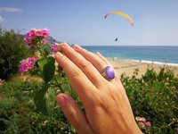 Silver Messenger of Glory - Mood Ring - 20x15 mm - Sterling Silver 925 - AAA Crystal Quartz faceted