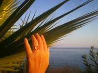 Golden Star of Romance - Mood Ring - 12 mm - 24K Gold Plated Sterling Silver 925