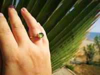 Light of Mystery - Mood Ring - 8 mm - Gold Plated Sterling Silver 925 - AAA Crystal Quartz