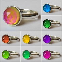Chalice of Life - Mood Ring - 10 mm - Sterling Silver 925 (pure or gold plated) - AAA Crystal Quartz faceted