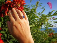 Essence of Enchantment - Mood Ring - 11x9 mm - 24k Gold Plated Sterling Silver 925 - AAA Topaz