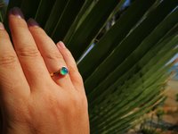 The Little Lord - Mood Ring - 6 mm - 24k Gold Plated Sterling Silver 925 - AAA Crystal Quartz
