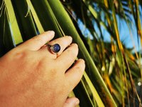 Essence of Enchantment - Mood Ring - 11x9 mm - 24k Gold Plated Sterling Silver 925 - AAA Topaz