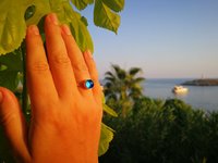 Duchess of the Golden Light - Mood Ring - 8 mm - Gold Plated Sterling Silver 925 - AAA Crystal Quartz