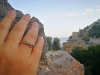 Three Wishes - Mood Ring - 4 mm - 24k Gold Plated Sterling Silver 925 - AAA Crystal Quartz
