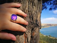 World of Mystery - Mood Ring - 15 mm - Sterling Silver 925 (pure or gold plated) - AAA Crystal Quartz