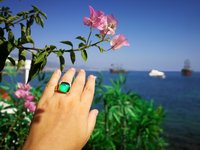 Northern Lights - Mood Ring - 15 mm - Gold Plated Sterling Silver 925 - AAA Crystal Quartz
