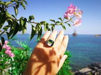 Northern Lights - Mood Ring - 15 mm - Sterling Silver 925 - AAA Crystal Quartz