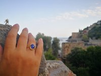 Essence of Enchantment - Mood Ring - 11x9 mm - 24k Gold Plated Sterling Silver 925 - AAA Topaz