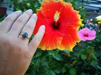 Essence of Enchantment - Mood Ring - 11x9 mm - 24k Gold Plated Sterling Silver 925 - AAA Topaz