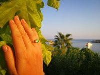 Blush of Attraction - Mood Ring - 6 mm - Gold Plated Sterling Silver 925 - AAA Crystal Quartz