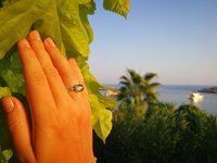 Blush of Attraction - Mood Ring - 6 mm - Sterling Silver 925 - AAA Crystal Quartz