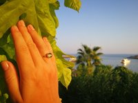 Blush of Attraction - Mood Ring - 6 mm - Gold Plated Sterling Silver 925 - AAA Crystal Quartz