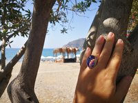 Holiday Ocean - Mood Ring - Crystal Quartz - 24x18 mm - Sterling Silver 925