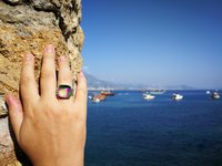 Northern Lights - Mood Ring - 15 mm - Sterling Silver 925 - AAA Crystal Quartz
