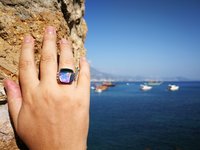Northern Lights - Mood Ring - 15 mm - Sterling Silver 925 - AAA Crystal Quartz