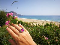 Northern Lights - Mood Ring - 15 mm - Sterling Silver 925 - AAA Crystal Quartz