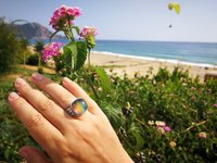 Northern Lights - Mood Ring - 15 mm - Sterling Silver 925 - AAA Crystal Quartz