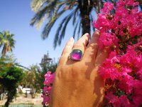 Northern Lights - Mood Ring - 15 mm - Sterling Silver 925 - AAA Crystal Quartz