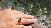 Light of Mystery - Mood Ring - 8 mm - Gold Plated Sterling Silver 925 - AAA Crystal Quartz