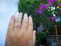 Blush of Attraction - Mood Ring - 6 mm - Gold Plated Sterling Silver 925 - AAA Crystal Quartz