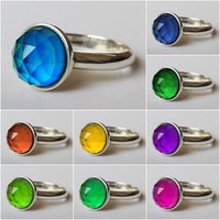 Chalice of Life - Mood Ring - 10 mm - Sterling Silver 925 (pure or gold plated) - AAA Crystal Quartz faceted