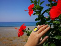 Empress of Elegance - Mood Ring - 25x18 mm - Silver 800 - one of a kind - size 7