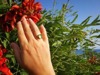 Essence of Enchantment - Mood Ring - 11x9 mm - 24k Gold Plated Sterling Silver 925 - AAA Topaz