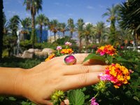 Crystal Star of Atlantis - Mood Ring - 18x13 mm - Gold Plated Sterling Silver 925 - AAA Crystal Quartz