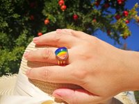Lord of Lightning - Mood Ring - 15 mm - Gold Plated Sterling Silver 925 - AAA Crystal Quartz