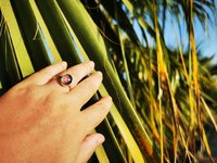 Essence of Enchantment - Mood Ring - 11x9 mm - 24k Gold Plated Sterling Silver 925 - AAA Topaz