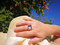 World of Mystery - Mood Ring - 15 mm - Sterling Silver 925 (pure or gold plated) - AAA Crystal Quartz