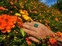 Silver Messenger of Glory - Mood Ring - 20x15 mm - Sterling Silver 925 - AAA Crystal Quartz faceted