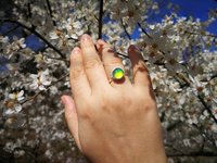 Chalice of Life - Mood Ring - 10 mm - Sterling Silver 925 (pure or gold plated) - AAA Crystal Quartz faceted