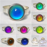 Princess of the Silver Light - Mood Ring - Adjustable or Non-Adjustable - 10 mm - Sterling Silver 925