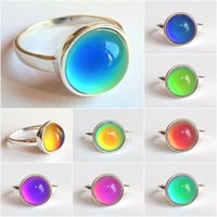 Silver Star of Romance - Mood Ring - 12 mm - Sterling Silver 925