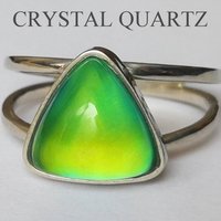 Princess of Mystery - Mood Ring - 9 mm - Sterling Silver 925 (pure or gold plated) - AAA Crystal Quartz