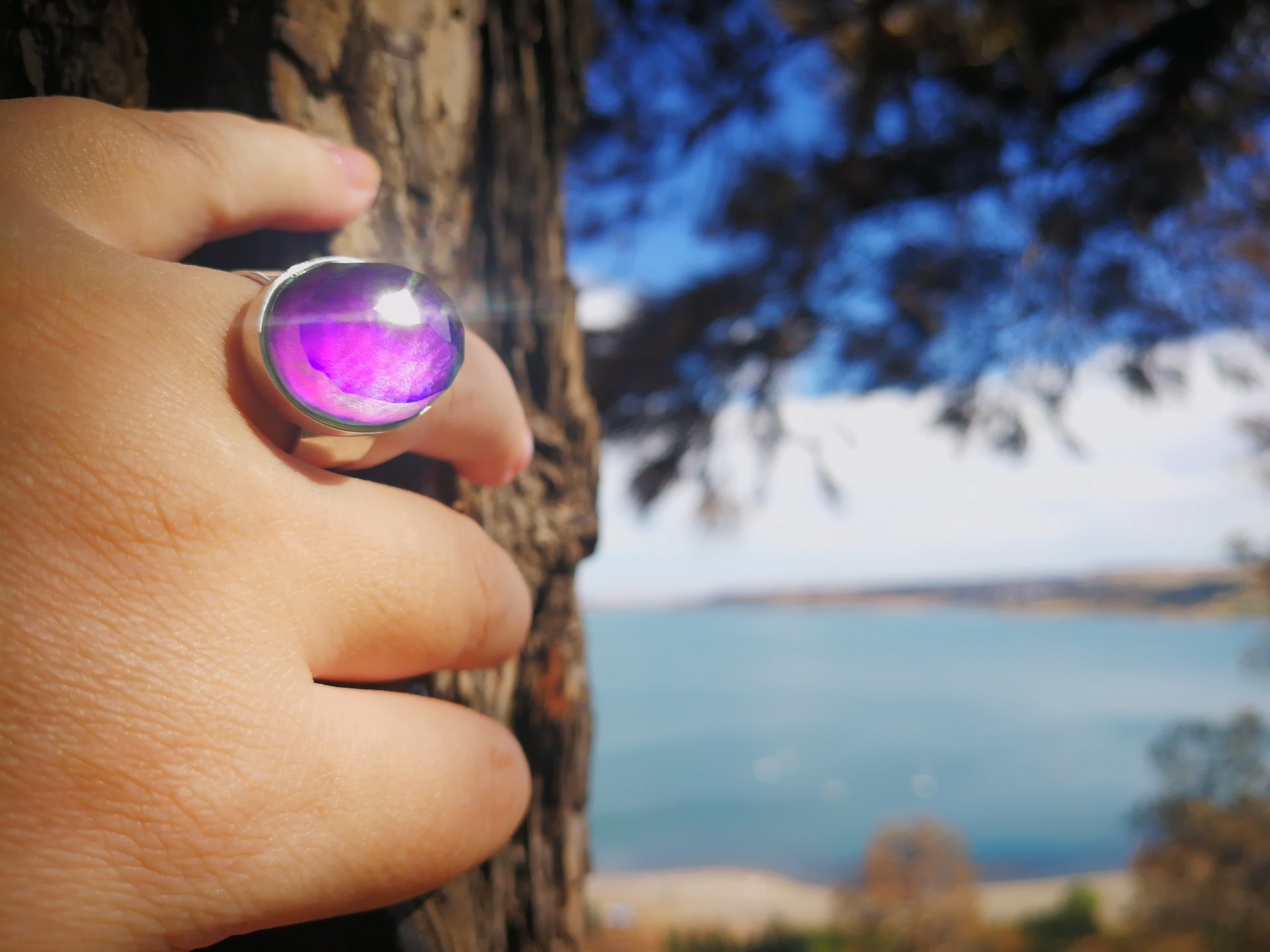 White Fire - Mood Ring - 20x15 mm - Sterling Silver 925 (pure or gold plated) - AAA Crystal Quartz