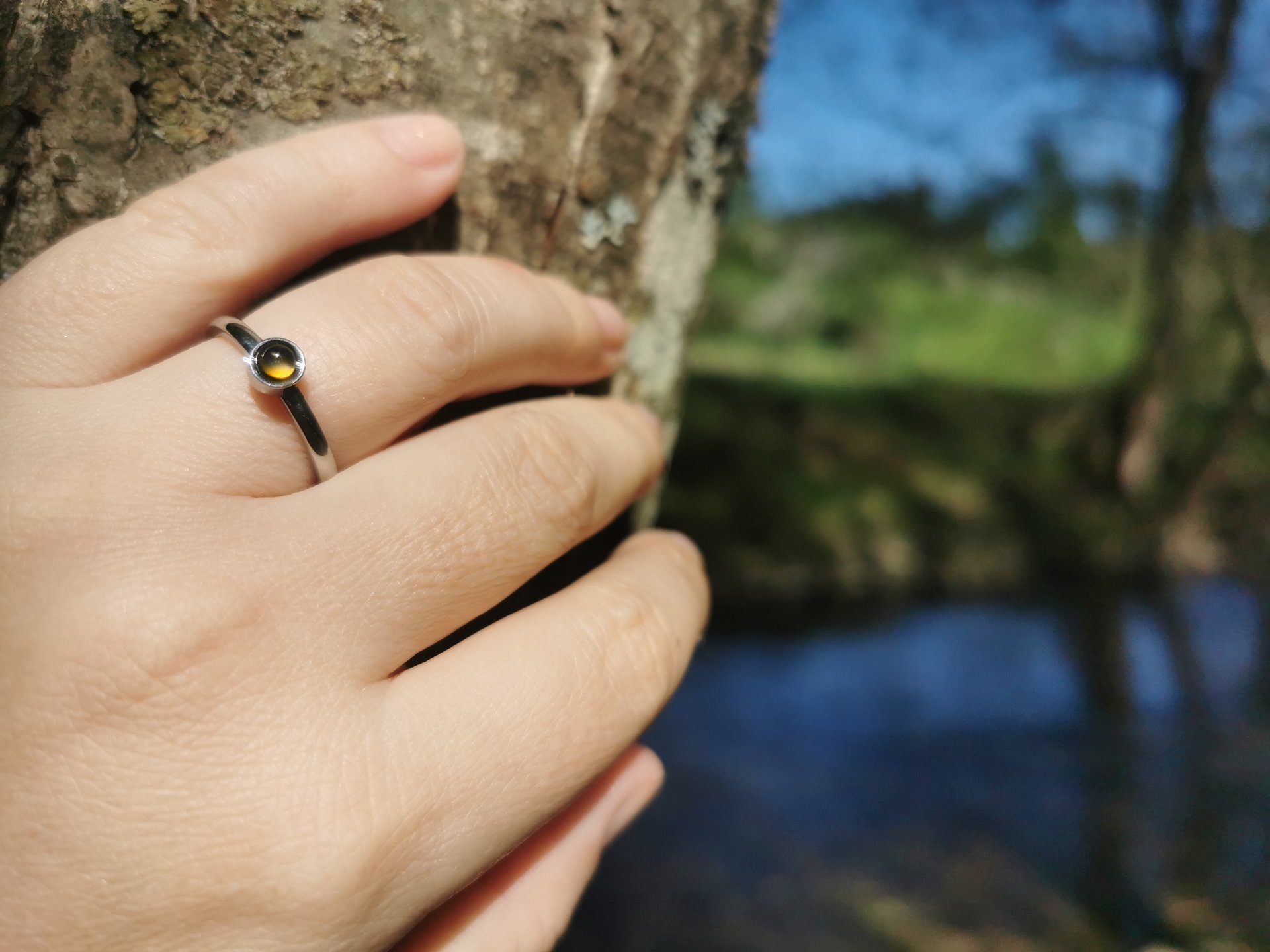 Little Angel - Mood Ring - 3 mm - AAA Crystal Quartz - Stainless Steel - High Quality