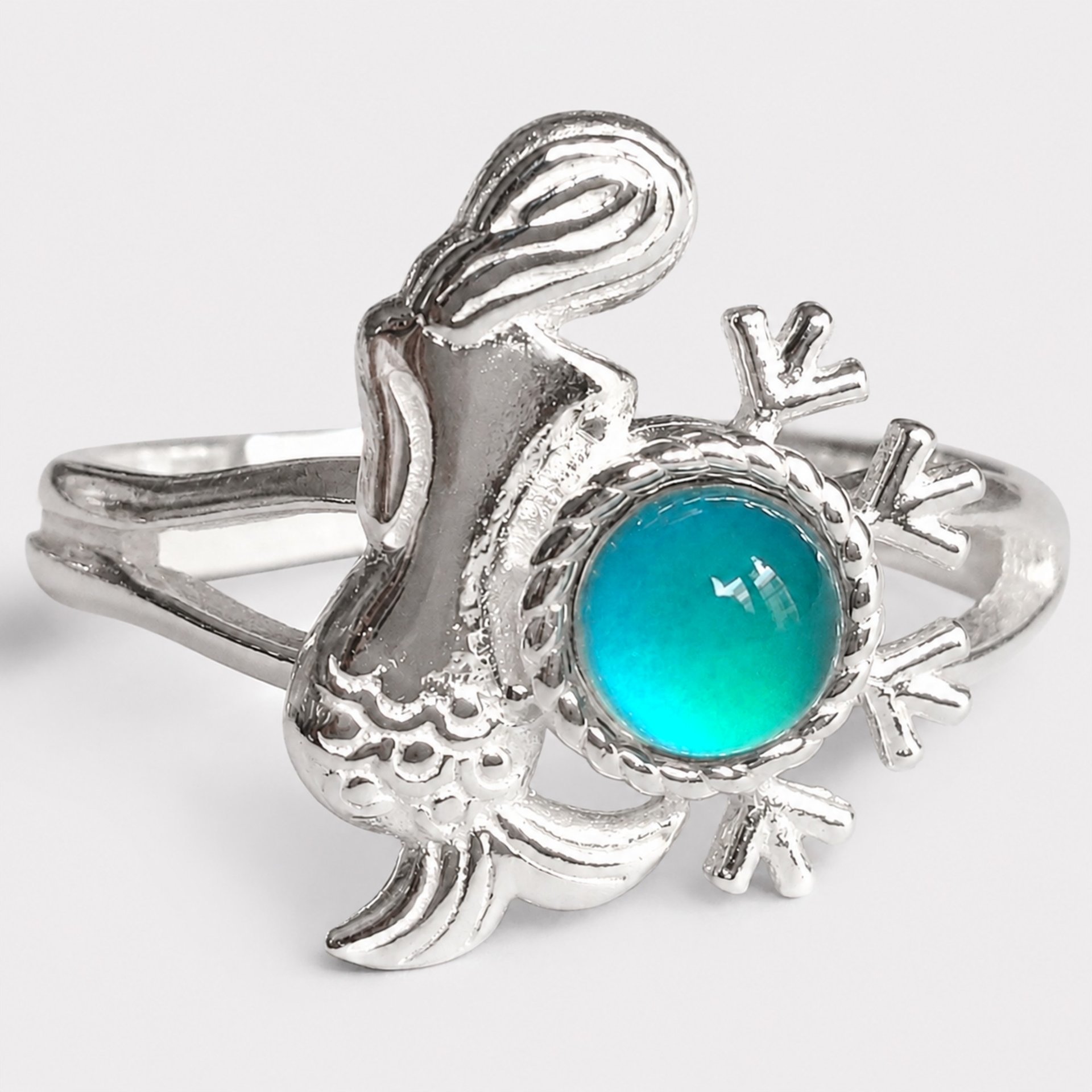 Princess of the Ocean - Mood Ring - Adjustable - 5 mm - Sterling Silver 925