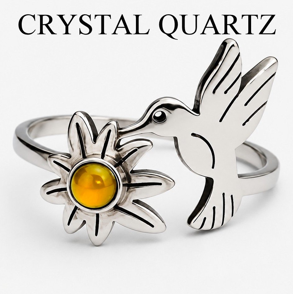 Spring in Love - Mood Ring - 3 mm - AAA Crystal Quartz - Stainless Steel - High Quality