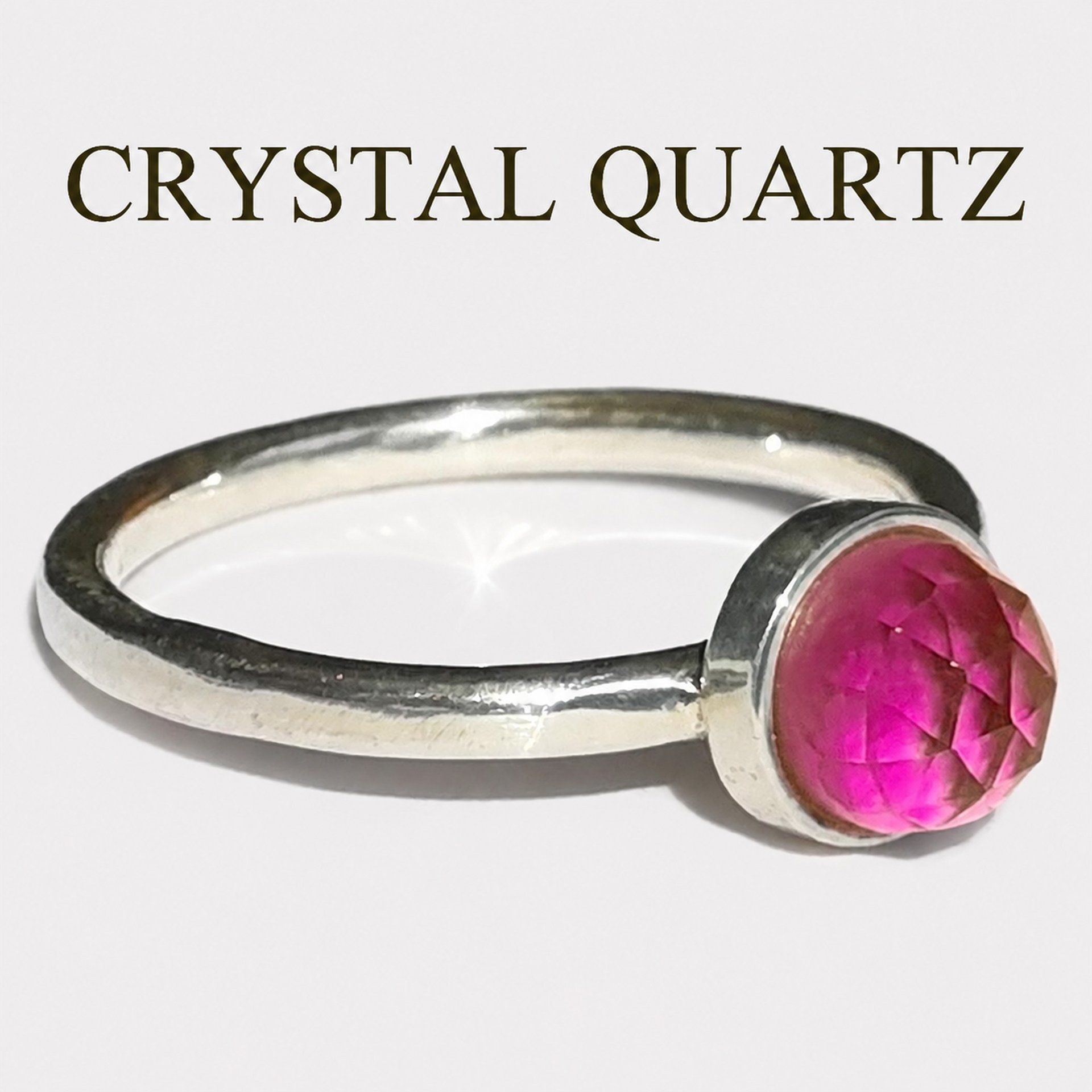 Blush of Attraction - Mood Ring - 6 mm - Sterling Silver 925 - AAA Crystal Quartz