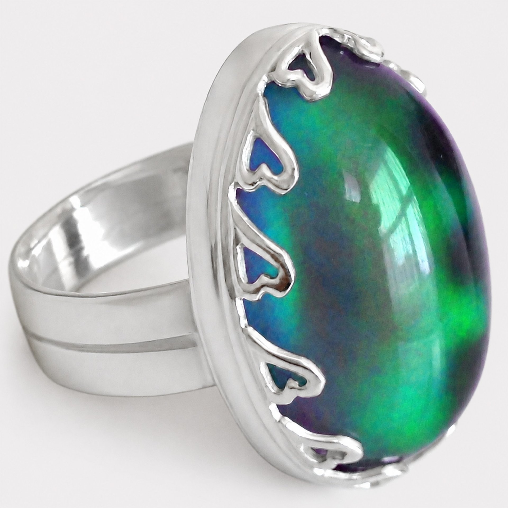 Queen of Hearts - Mood Ring - 25x18 mm - Sterling Silver 925