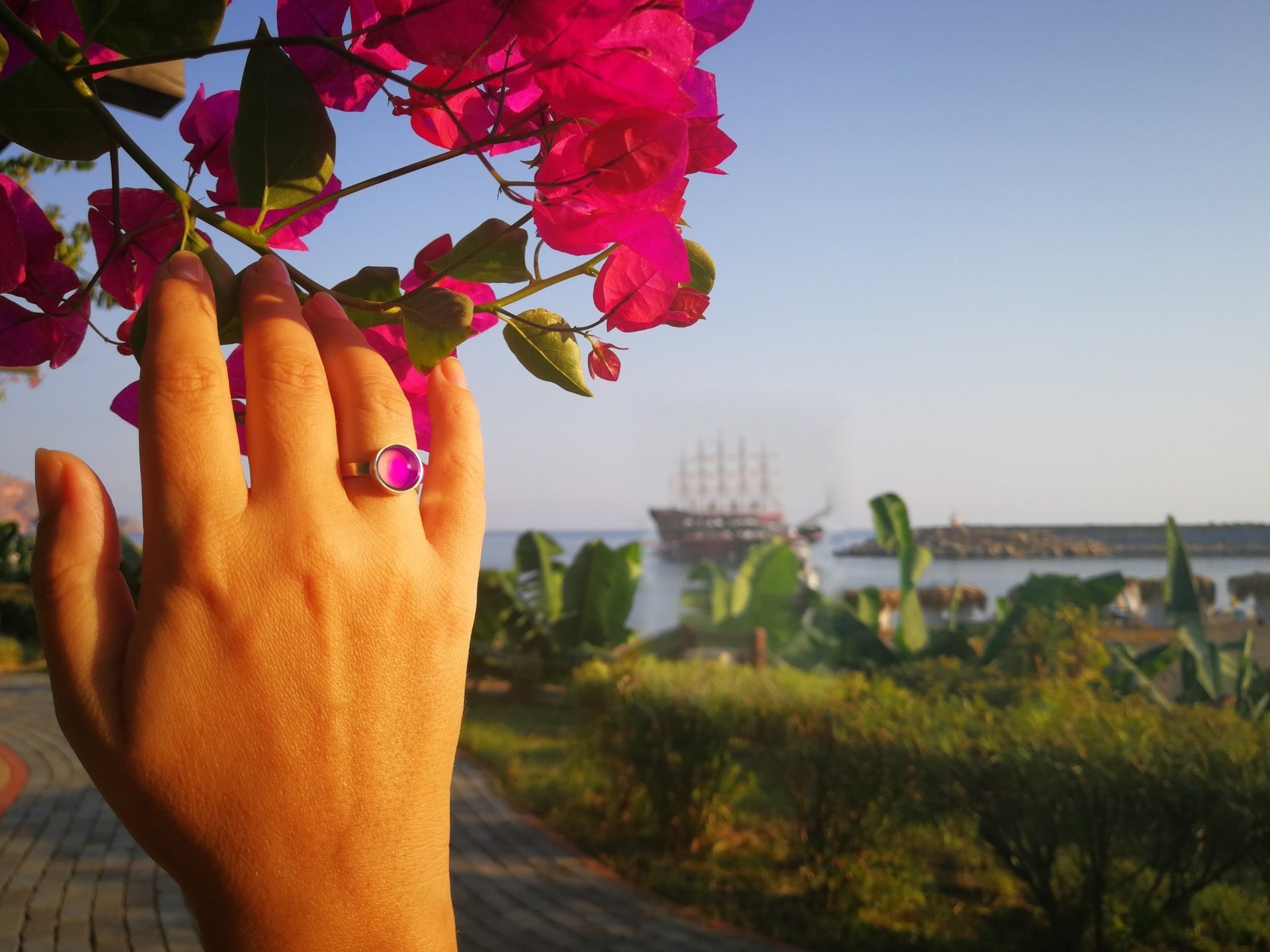 Princess of the Silver Light - Mood Ring - Adjustable or Non-Adjustable - 10 mm - Sterling Silver 925
