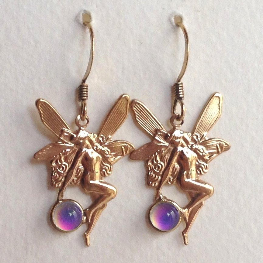 Fairies of Wishes - Mood Earrings - 5 mm - Gold Plated Brass