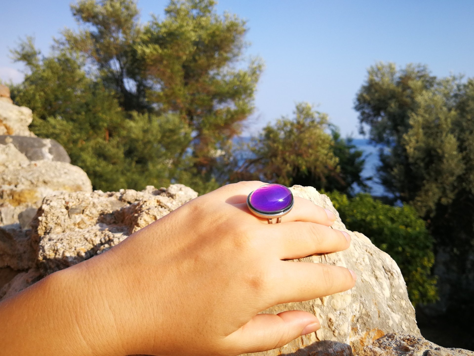 Queen of Destiny - Mood Ring - Adjustable - 25x18 mm - Stainless Steel