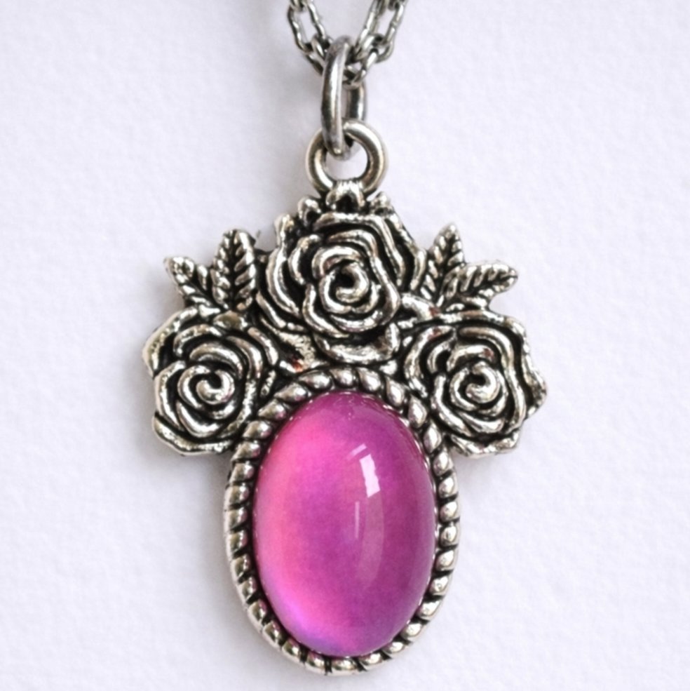 Roses of Love - Mood Necklace - 14x10 mm - Brass