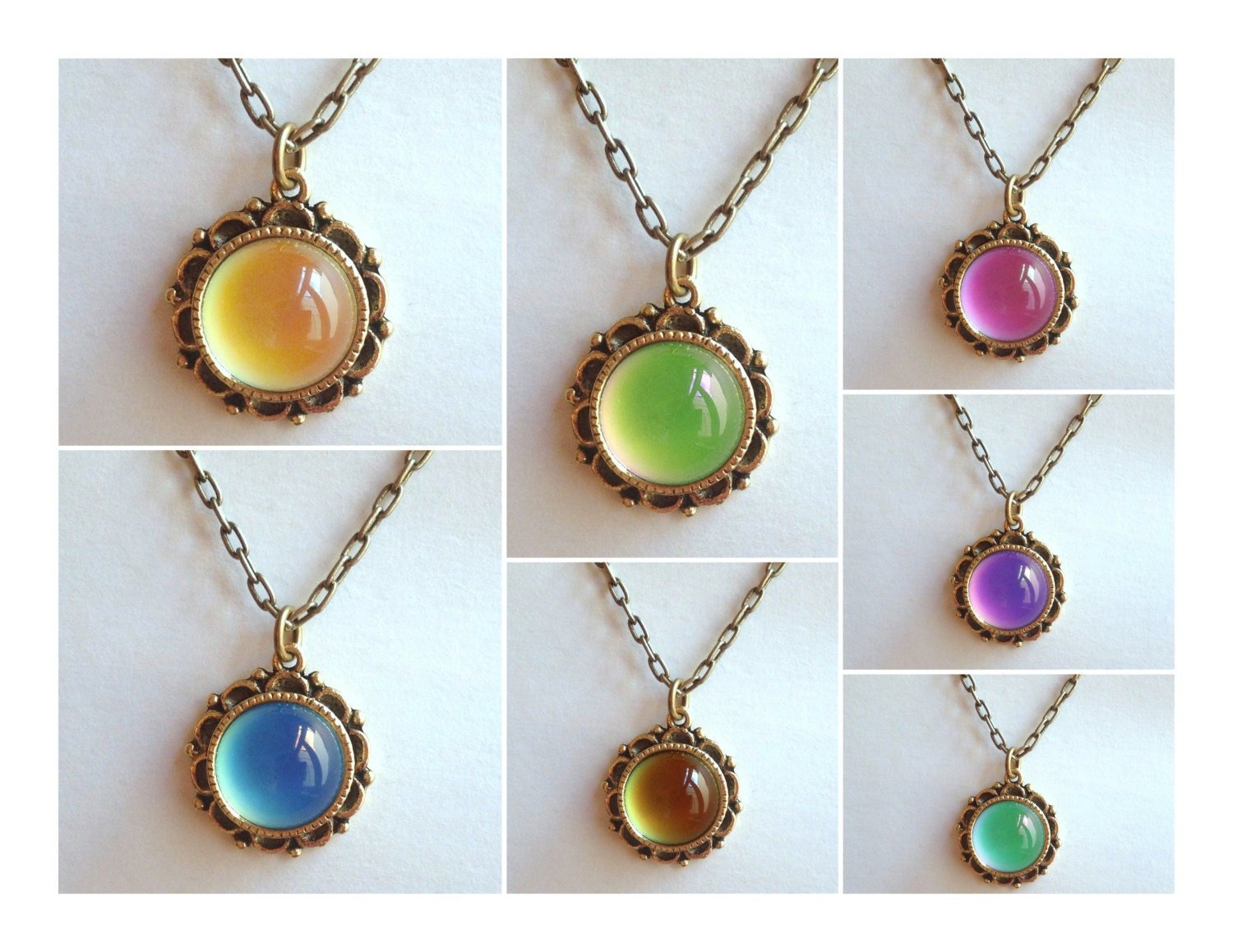 Secret Princess of Virtue - Mood Necklace - 13 mm - 24k Gold Plated Brass